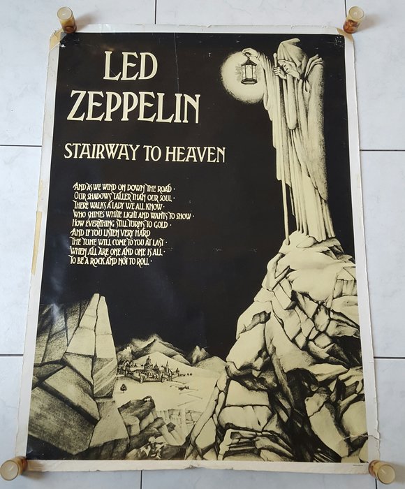 Led Zeppelin - Poster 'Stairway To Heaven' (88x64cm) original early 70's Poster