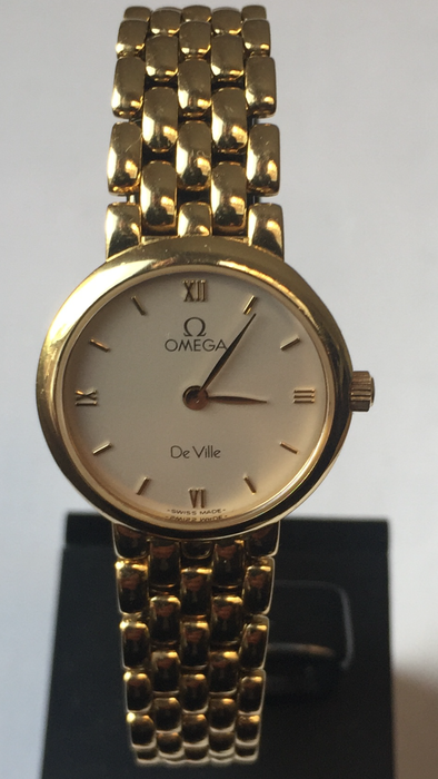 omega deville 18ct gold ladies watch