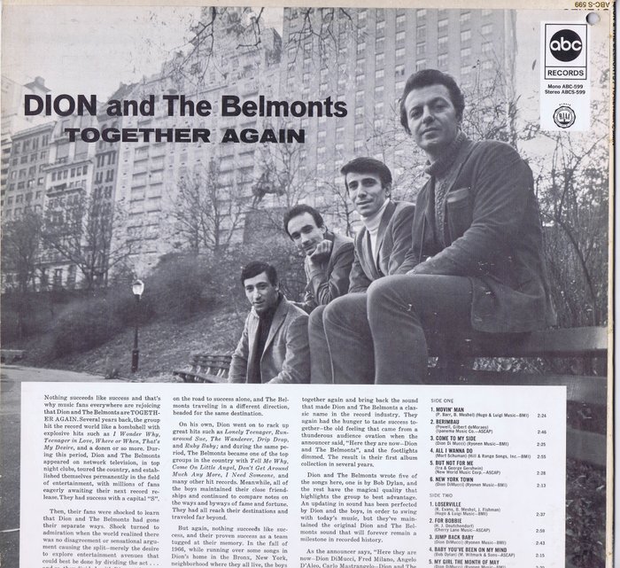 Dion And The Belmonts Lp Together Again Abc 599 Catawiki