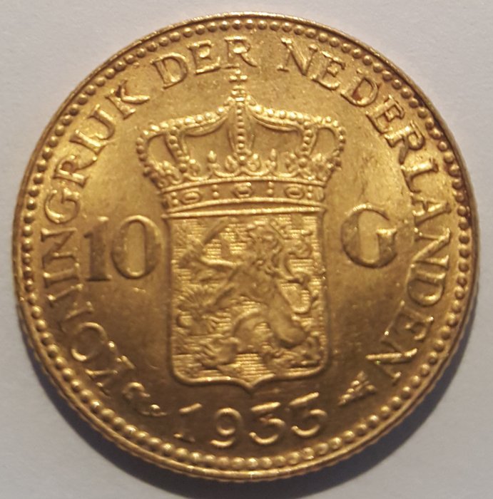 Nederland - 10 gulden 1933 Wilhelmina goud - Catawiki