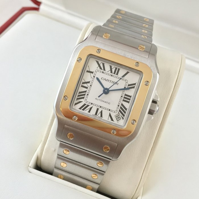 Cartier Santos Galbee XL Automatic Men´s Size Gold Steel Date ref. 2823 ...