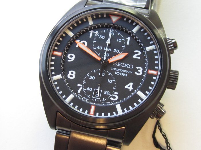 Seiko chronograph pilot look - men's watch - 21st century - Catawiki
