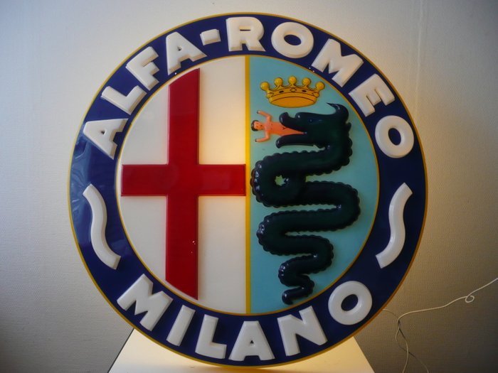 Alfa Romeo - Milan - large plastic sign from light box - diameter 90 cm
