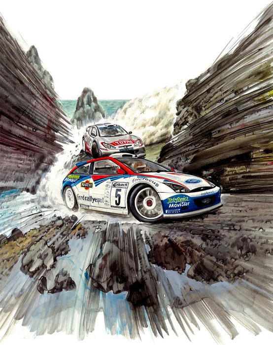 Colin McRae Ford Focus Martini Racing WRC Rally Car Championship Art Print ...