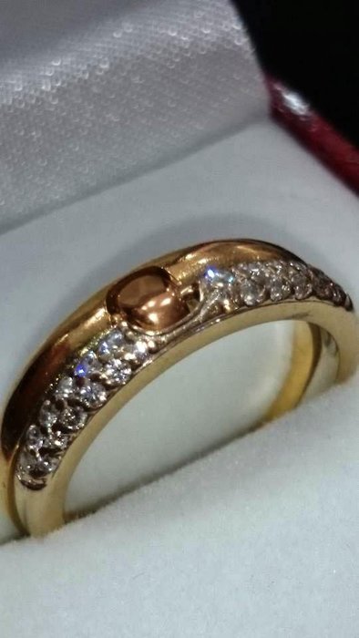 SHUT JE T'AIME golden double (hinged)ring set with diamond