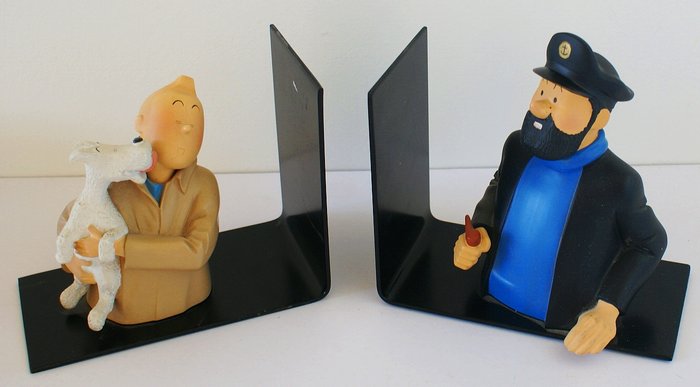 Tintin - statuettes Leblon Delienne - Tintin, Milou et Haddock serre livres - (1994)