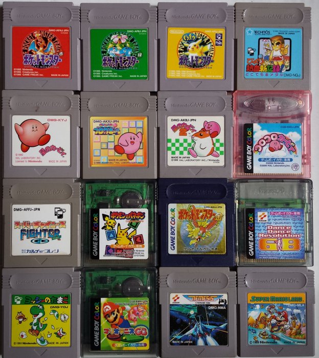Lot van 16 Game Boy/Game Boy Color games (Japanse import), o.a. Pokemon, Ma...