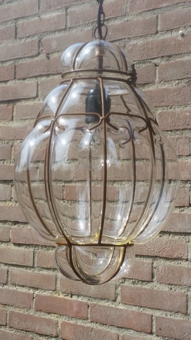 Brocante lamp van Venetiaans glas - 2e helft 20e eeuw
