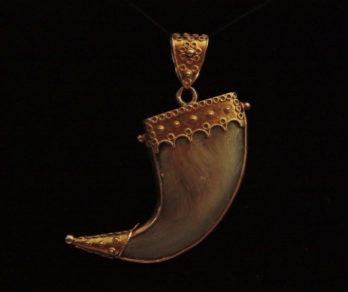 Gold tiger claw pendant

