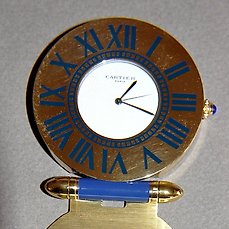cartier travel clock in original pouch