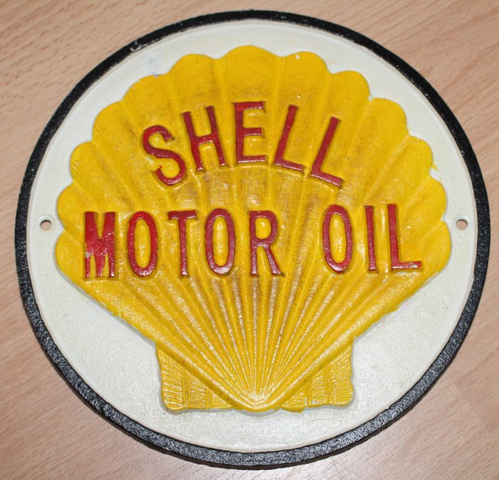 Gietijzeren Shell Motor Oil reclame bord -  20e eeuw 