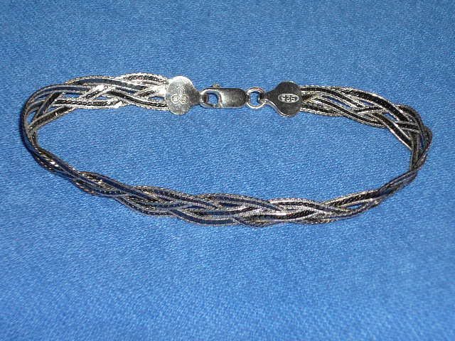 Argent - 0.6 cm de large, bracelet torsadé pour femme