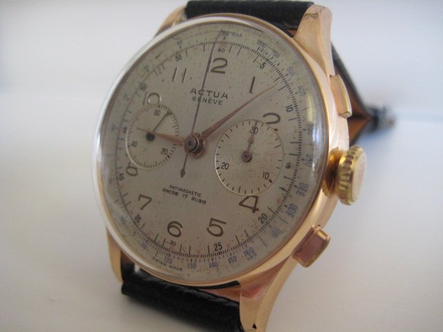 ACTUA Geneve Chronograph Suisse- men's wristwatch - 1940/50s - Catawiki