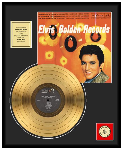 Gold Record Elvis Presley 'Golden Records Vol. 1' Album 24 KT gold plated