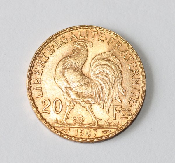 France - 20 Francs 1907 "Coq Marianne" gold - Catawiki
