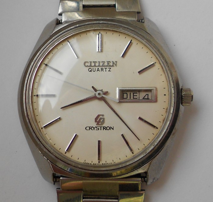 Citizen Crystron Thermokompensiert Mega Quartz -- Herren Armbanduhr -- 70er Jahre