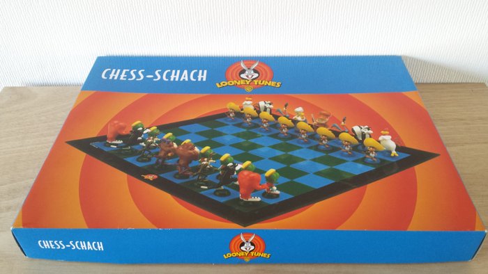 Looney Tunes Chess Schach Game New Warner Bros 3d Pawns hand painted SCACCHIERA
