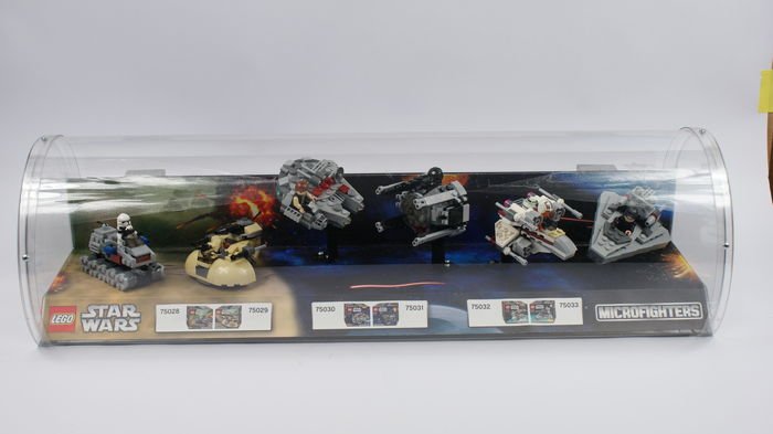 Star Wars - Display case with a.o. 75028 + 75032 - Clone Turbo Tank + X-Wing Fighter

