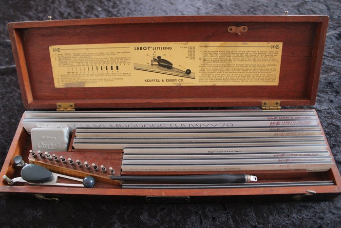Leroy Lettering set from 1950 ($38) Keuffel & Esser Co Drafting
