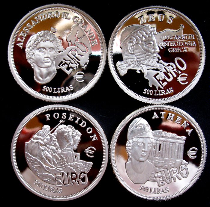 1 Coin 500 Liras silver World Proof Coin 1 oz 1999 Malta Alexander the Great