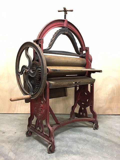 Very large and beautiful wringer/mangle, Smith & Paget - 19th Century

