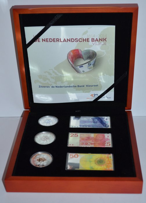 Netherlands. 5 Euro Prestigeset 2014 "de Nederlandsche Bank" - zilver in kleur