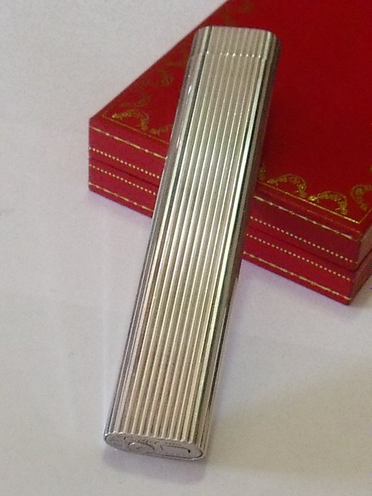 CARTIER table lighter, silver plated 