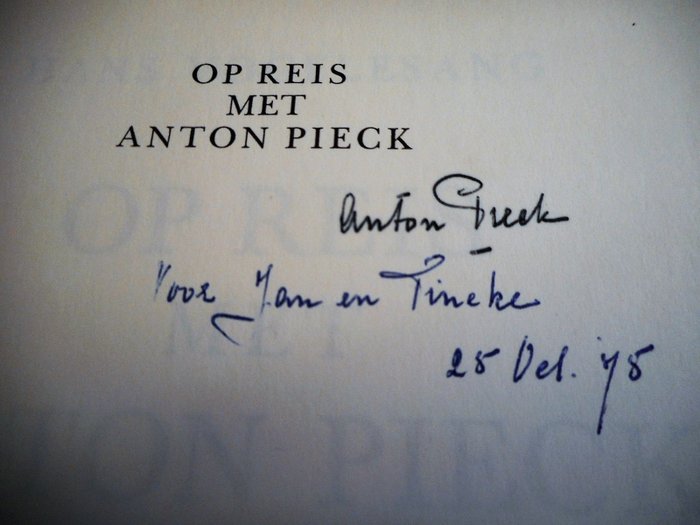 Gesigneerd; Hans Vogelesang - Op reis met Anton Pieck - 1975 
