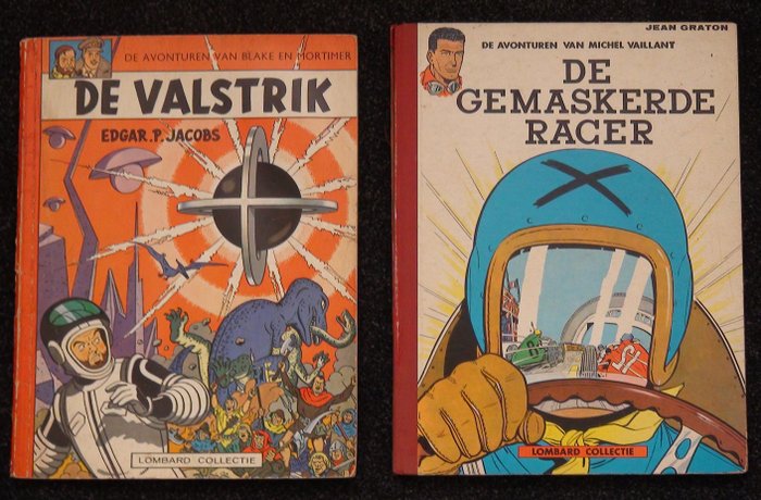 Blake en Mortimer - De valstrik + Michel Vaillant - De gemaskerde racer - Lombard Collectie - sc - hc - 1e druk (1960/1962)