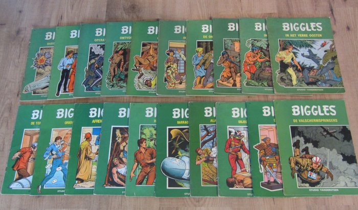 Biggles - 1 t/m 20 - groene reeks - sc - 1e druk (1965/1969)