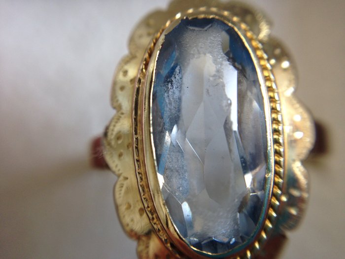 Beste 14 karaats gouden ring met blauwe steen - Catawiki XG-44