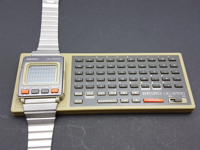 Reloj de pulsera computadora vintage Seiko UC 2000. 1984