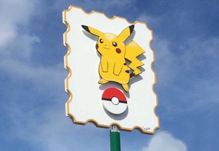 Pokemon sign coming from the Pokemon post in Kuikduin