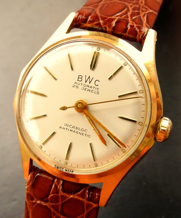 BWC – Relógio de pulso vintage elegante para homem de 1950
