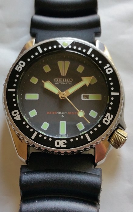 Seiko 'Black' vintage Scuba Diver 150 m – men's wristwatch, Feb. 1982 ...