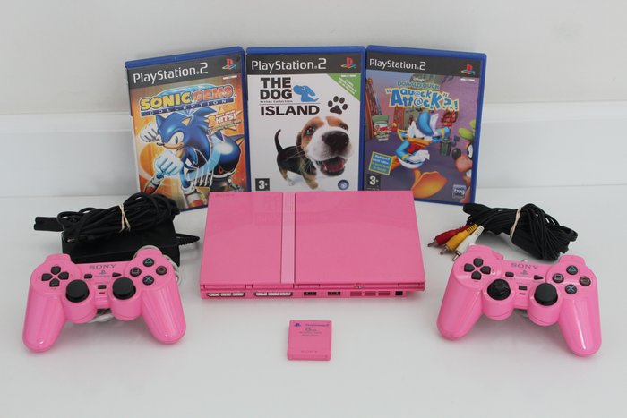 Playstation 2 Slim Limited Edition Pink with 3 games