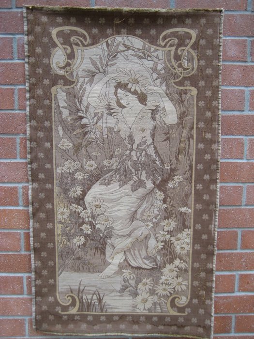 Young lady in a forest - Art Nouveau tapestry - Catawiki