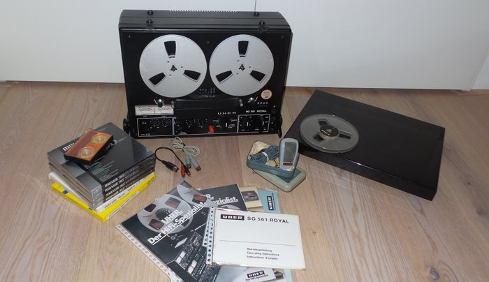 UHER SG 561 ROYAL tape recorder + 6 tapes + tape mounting box and