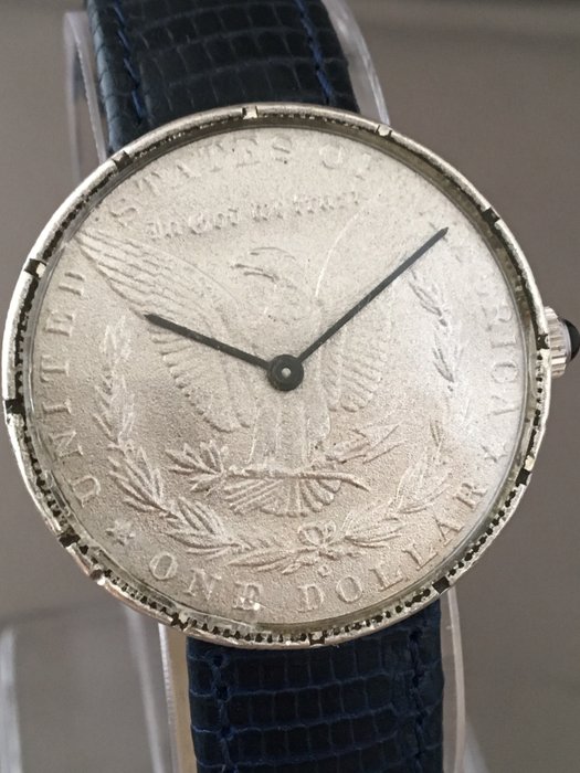 Heno One Dollar Silver men's wristwatch -- Circa 1960s/70s