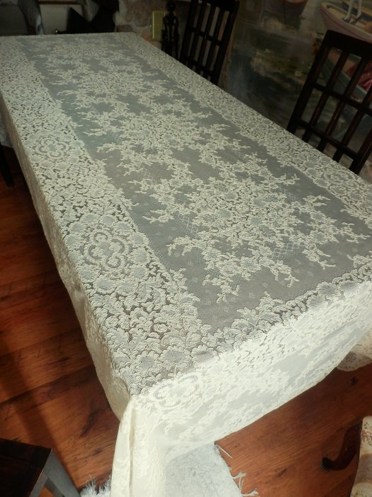 Panel Tablecloth Ivory Color, Extra Long Tablecloth