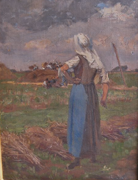 Contributed to Roeland Lary (1855-1933) - Boerenvrouw op de akker

