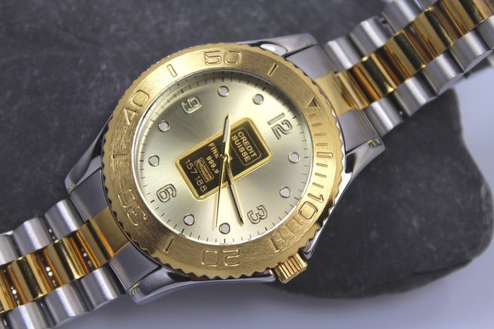 Credit Suisse – Men's - Gold Ingot - Watch – unworn       