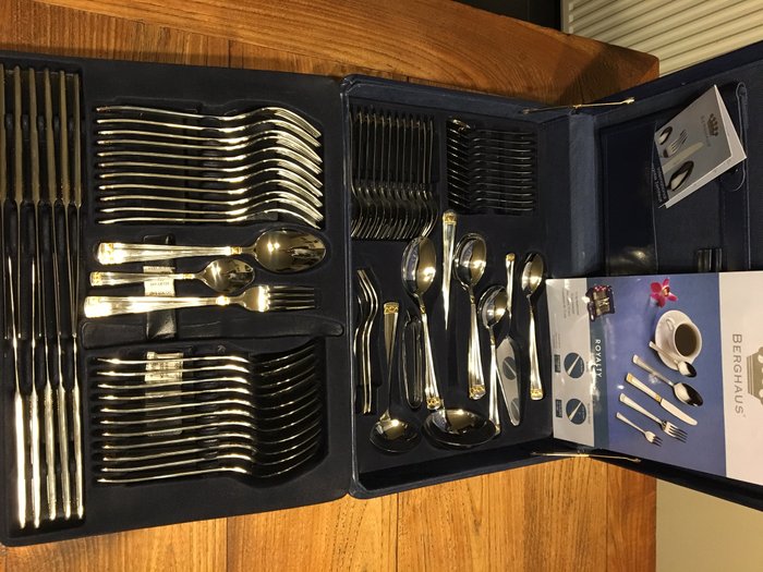 72 piece BERGHAUS cutlery in case - Royalty Gold