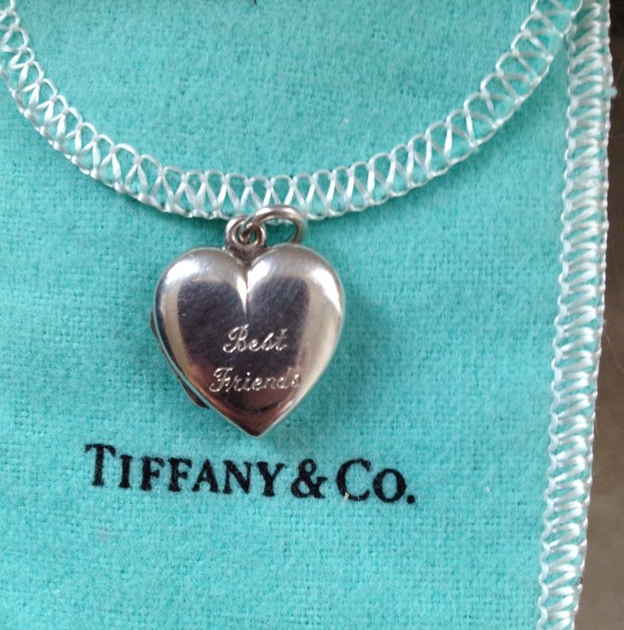 Tiffany & Co - Silver Engraved Heart Locket. 