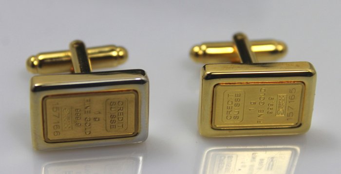 Credit Suisse Pair Of 1 Gramme Solid Gold - auction online Catawiki