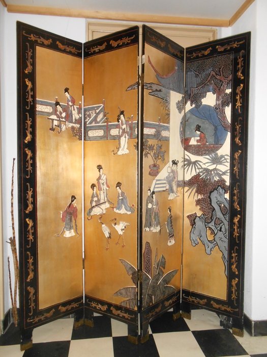 Antique folding screen – Japan – Ca. 1920