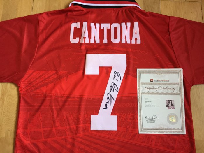 original Eric Cantona signed Manchester United 1996 shirt & - Catawiki