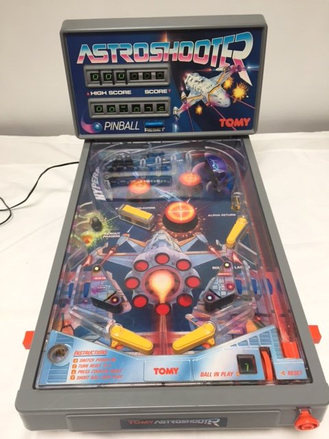vintage tabletop pinball machine Tomy Astro shooter 