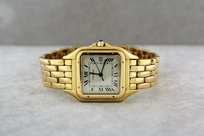 cartier panthere mens watch gold