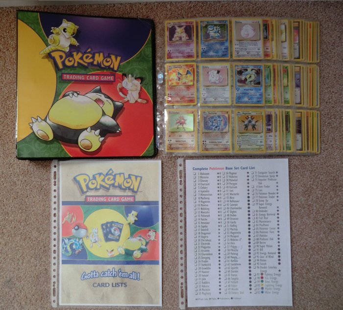 Complete Base Set 102102 In Original Pokemon Trading Card Game Notebook With Card Checklist 142 Cards Catawiki